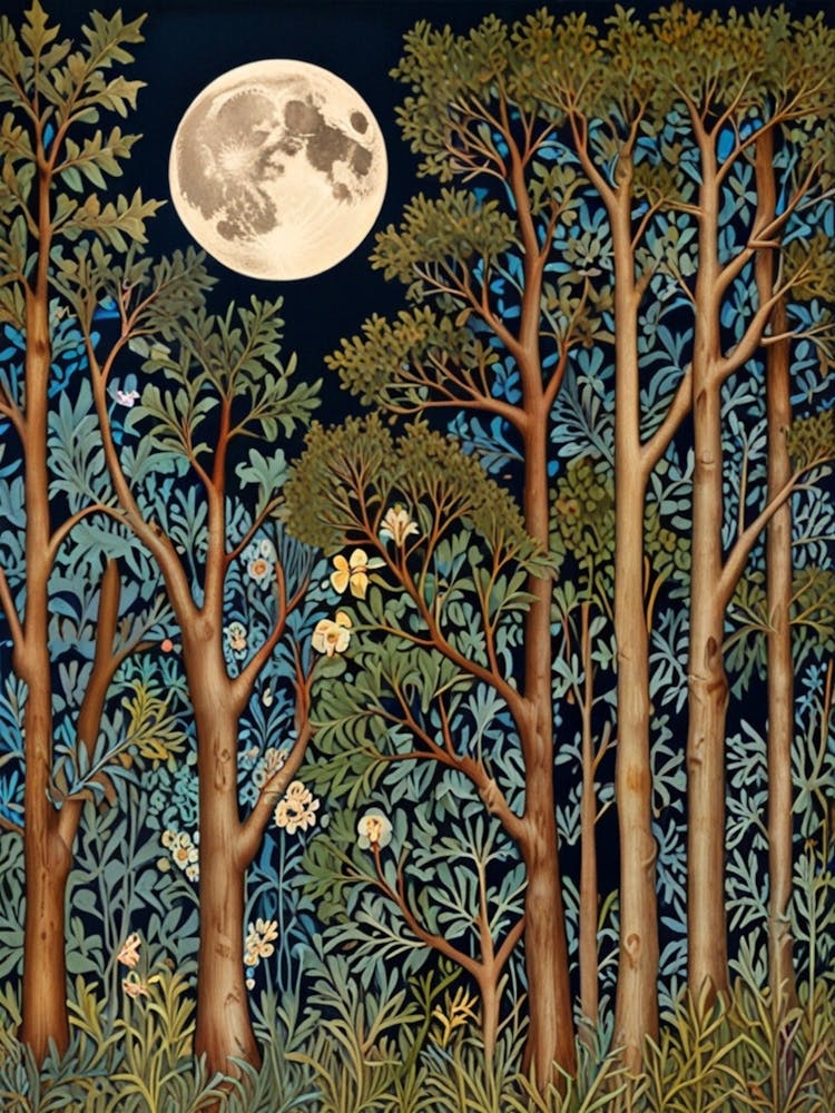 William Morris Moonlight In The Woods 61
