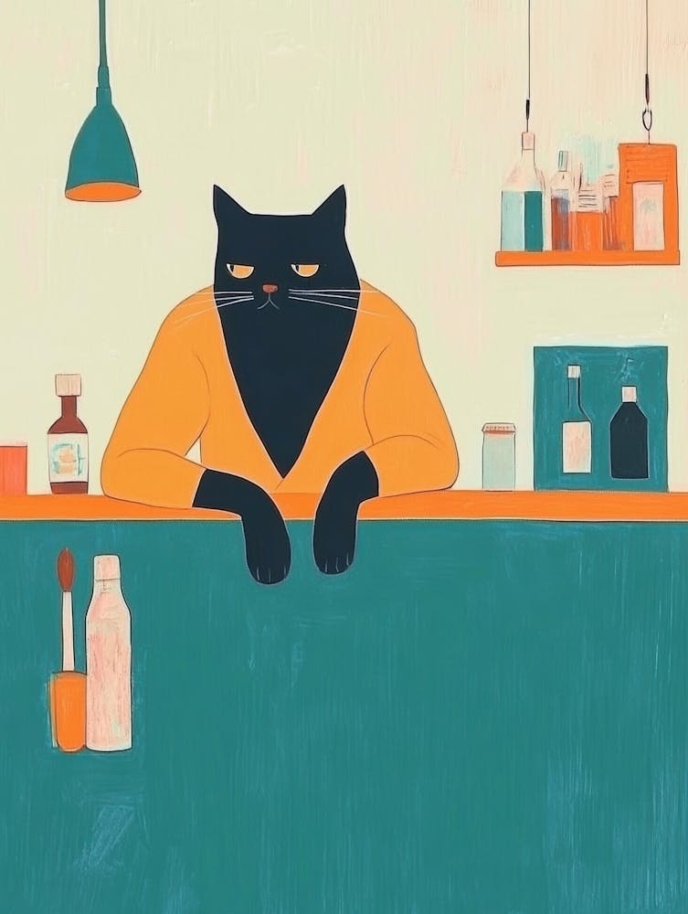 Cat At The Counter