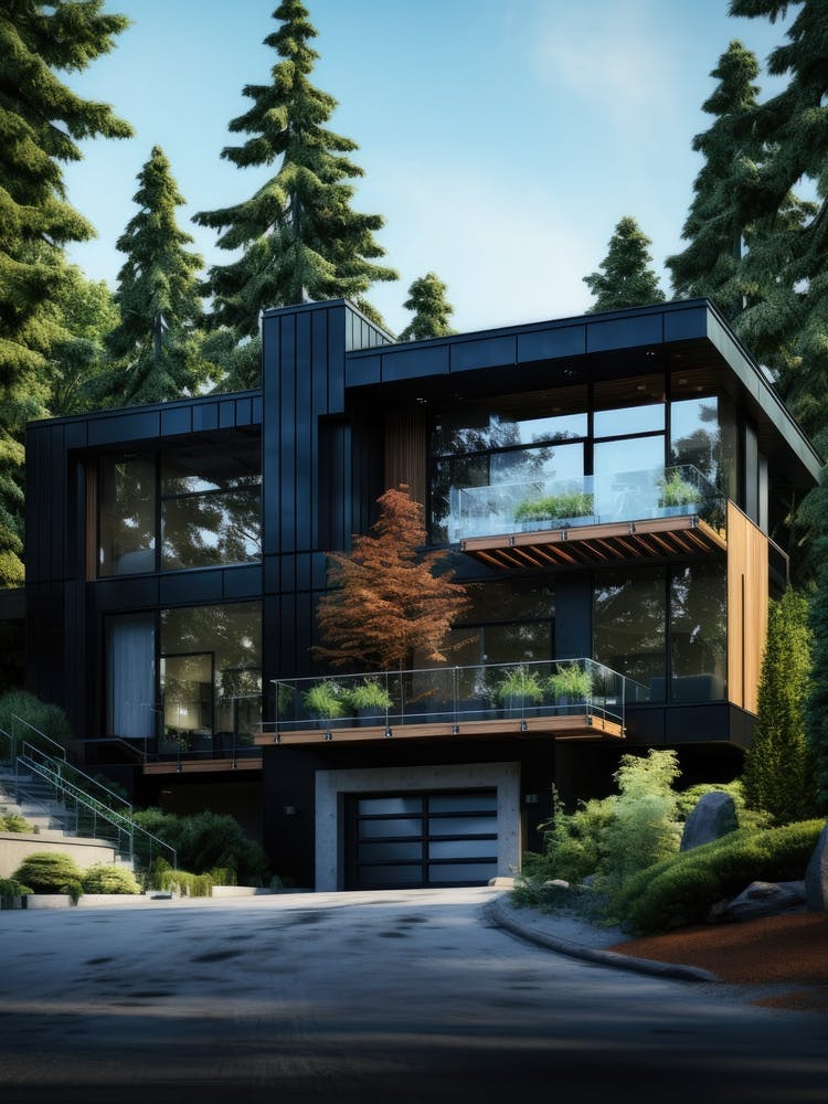 Modernes Haus im Wald