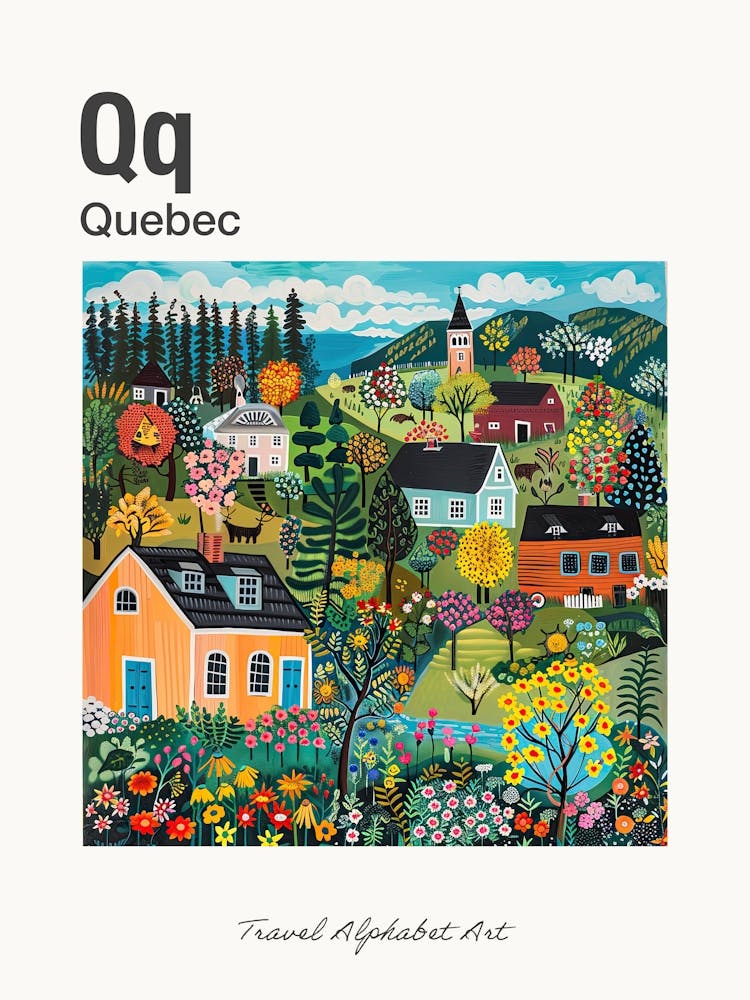 Kids Travel Alphabet Quebec 1 Art Print by Scribble Studio – Fy!
