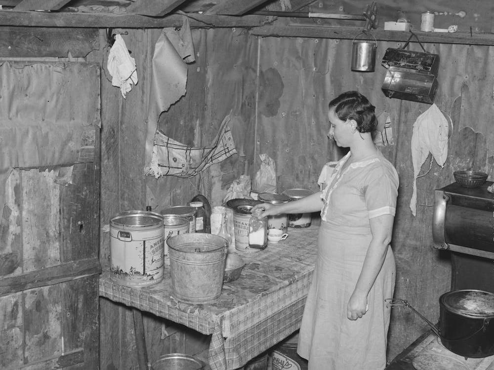 Southeast Missouri Farms, Corner Of Kitchen, Sharecropper S Shack, La Forge Project, Missouri By Russell Lee