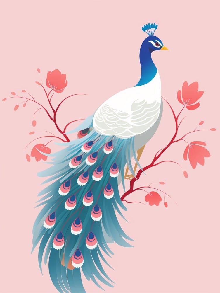 Minimalist Peacock 3 Illustration