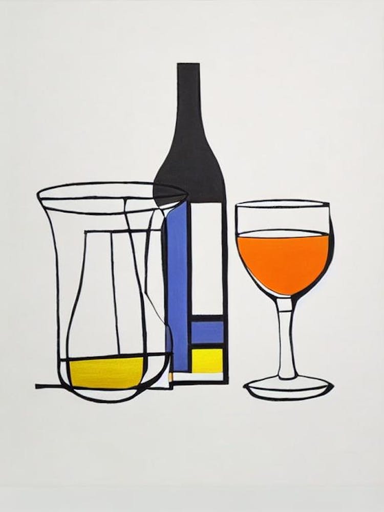 Grasshopper Picasso Line Drawing Cocktail Poster