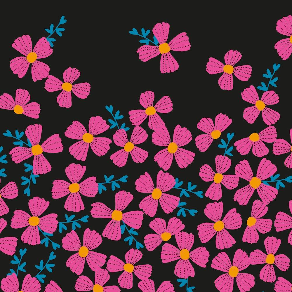 Pink Pop Daisies Square