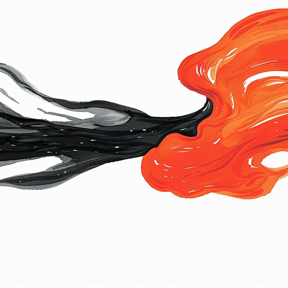 Black And Orange Smoke