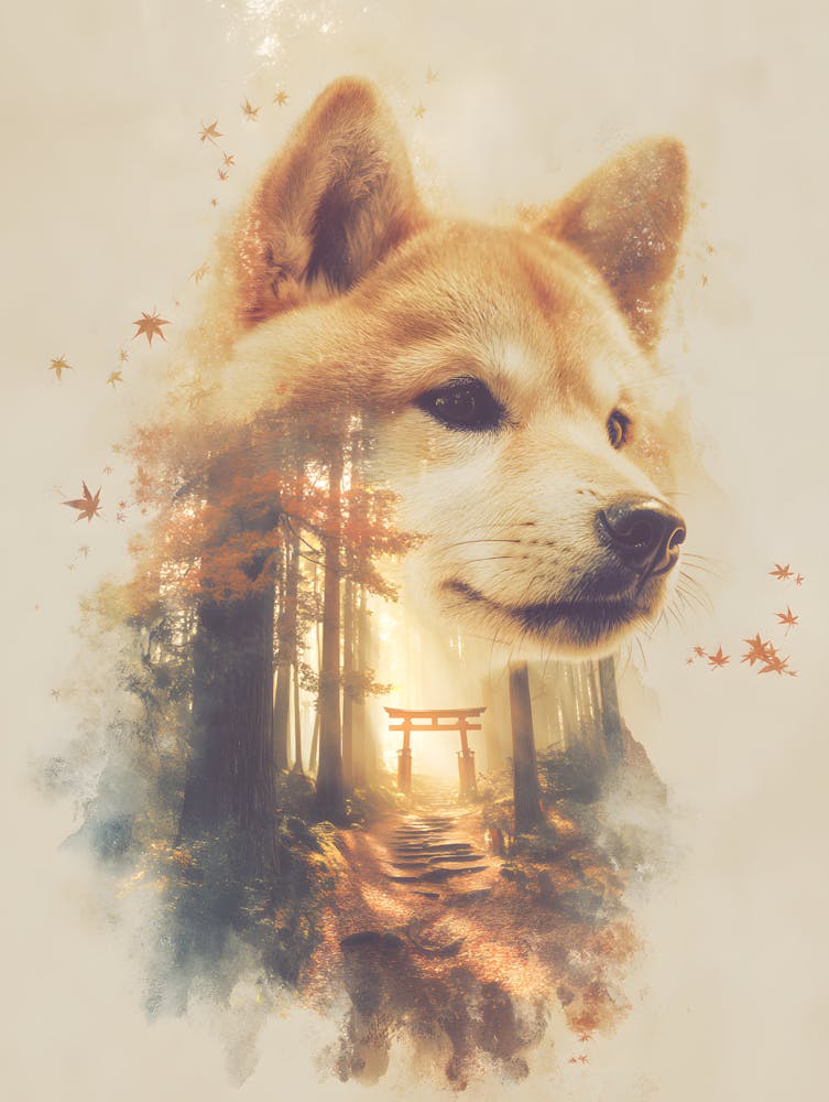Impressive Shiba Inu Double Exposure 6
