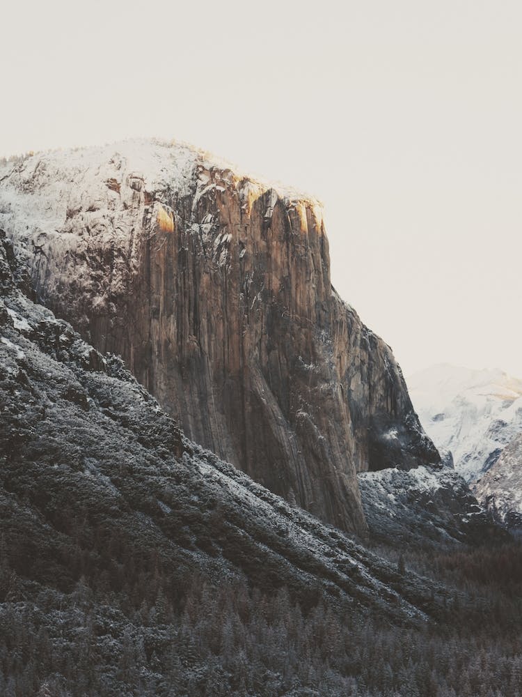 Snowy Half Dome Mountain