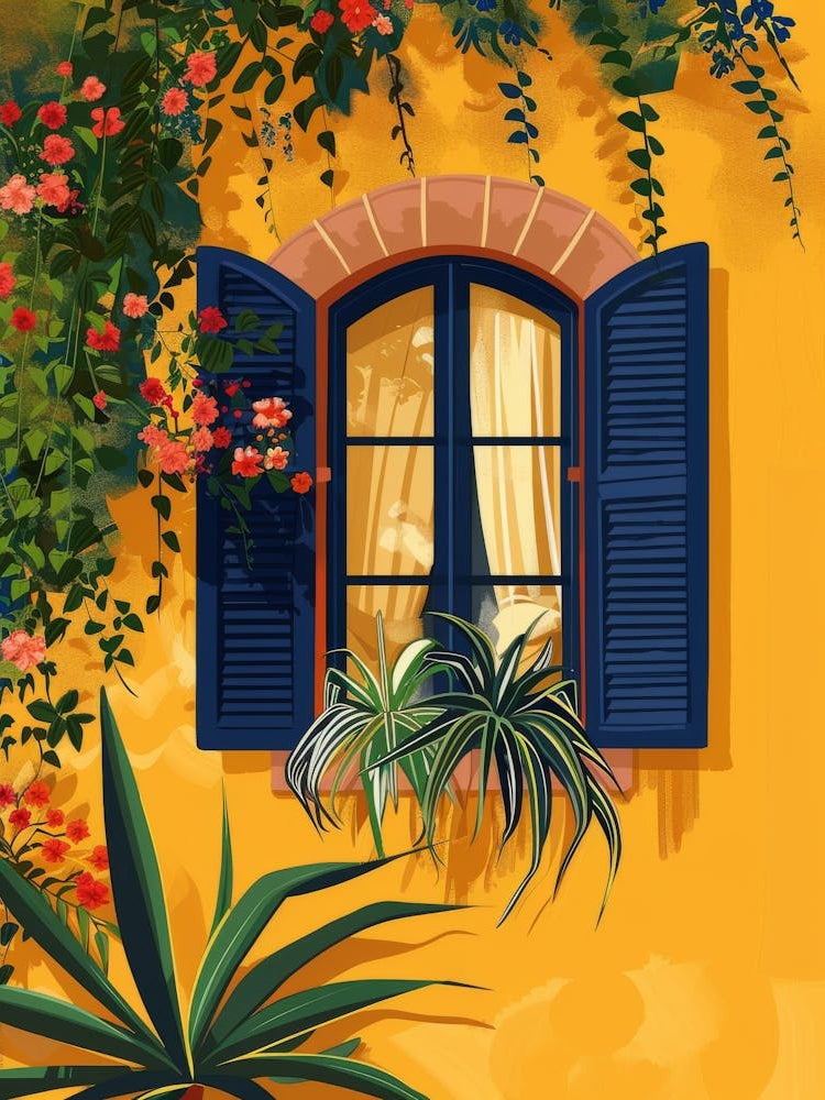 Window With Blue Shutters 1