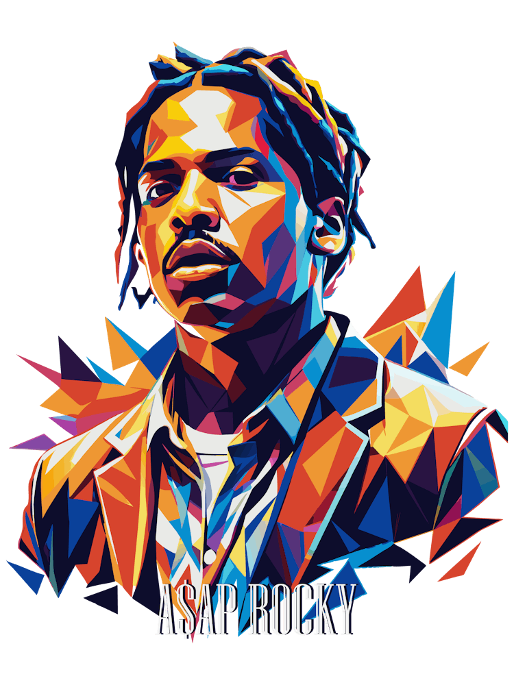 Asap Rocky Portrait WPAP Pop Art