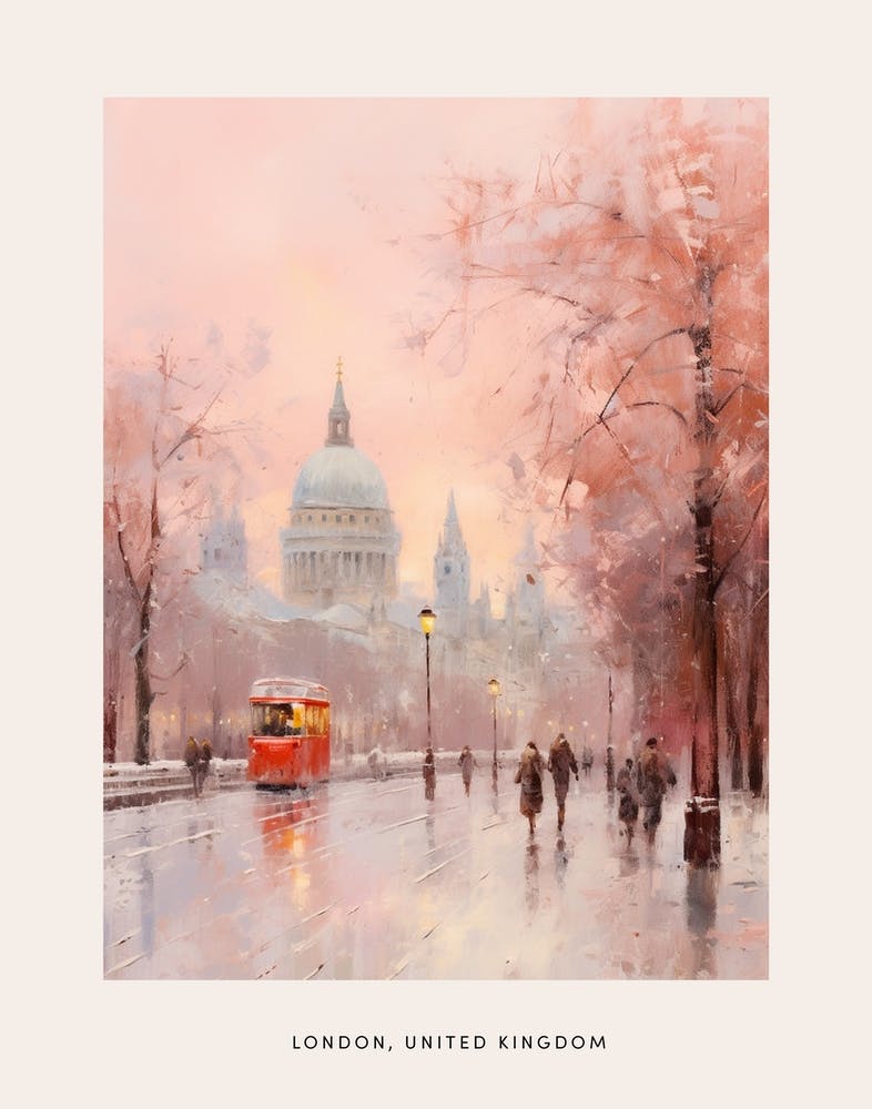 Dreamy Winter Painting Poster London United Kingdom 11