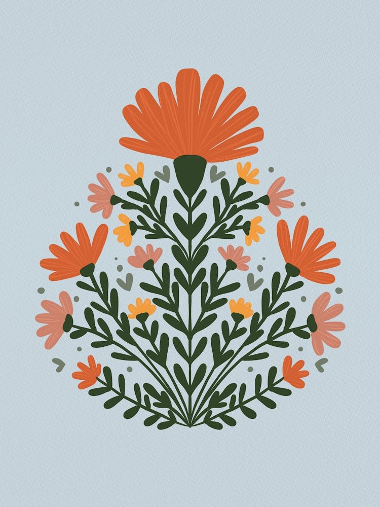 Symmetrical Floral Bouquet