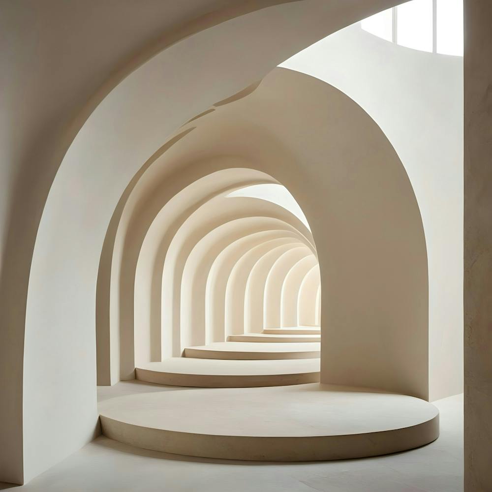 Arches In A White Building 1