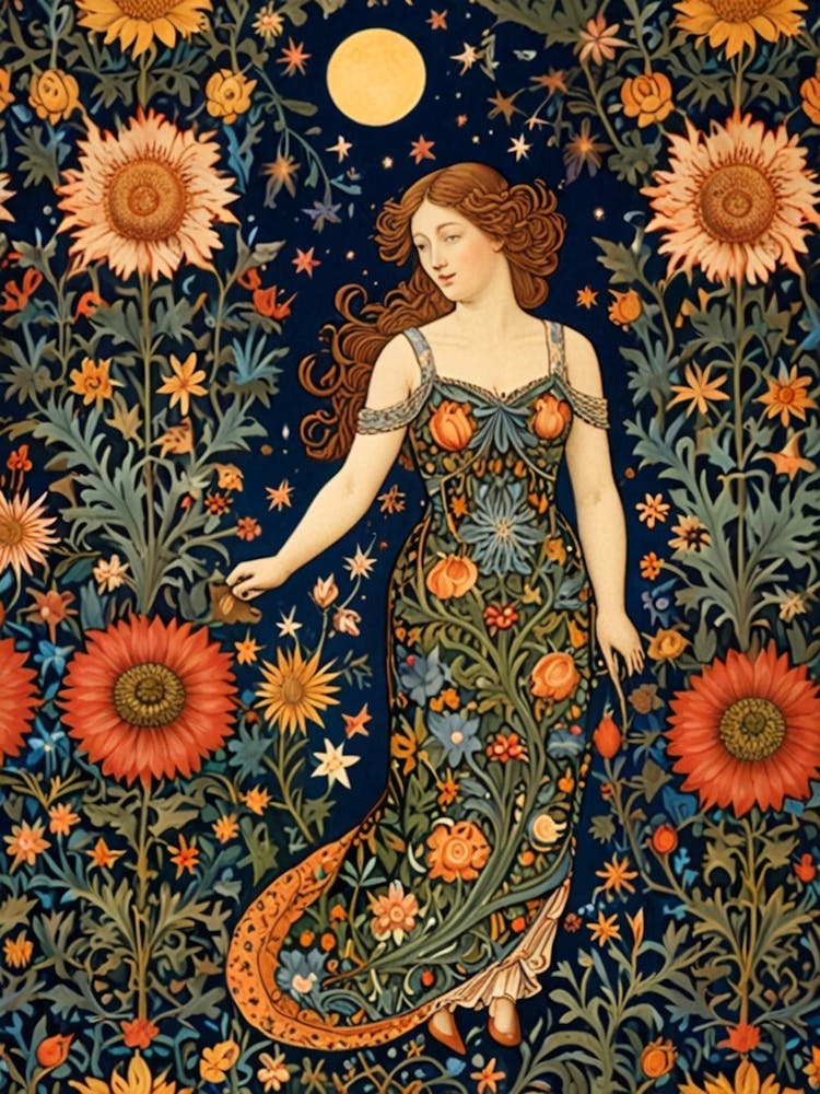 William Morris Woman In A Garden