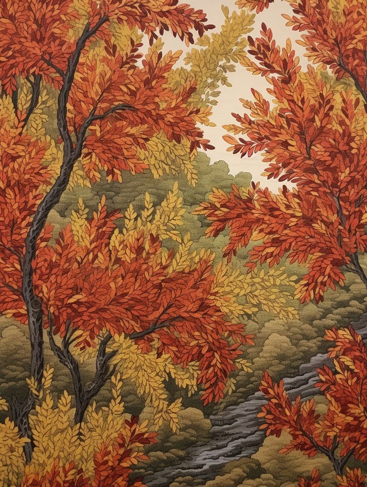 Willow 1 Vintage Autumn Tree Print
