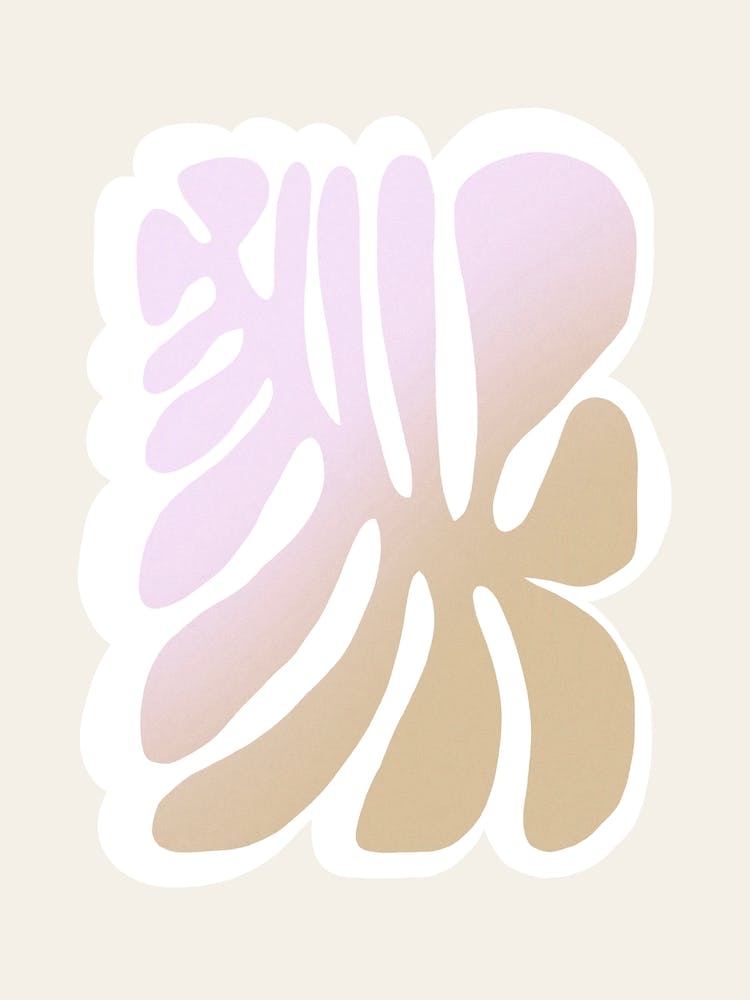 Bold Gradient Floral Lila Beige