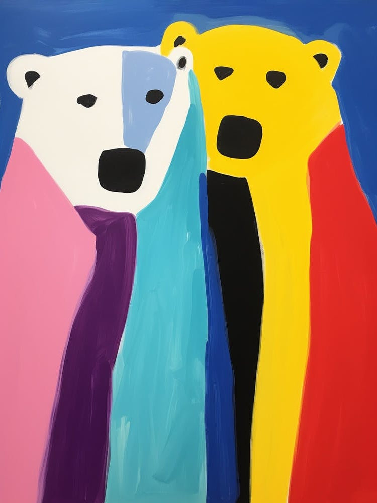 Colourful Kids Animal Art Polar Bear 3