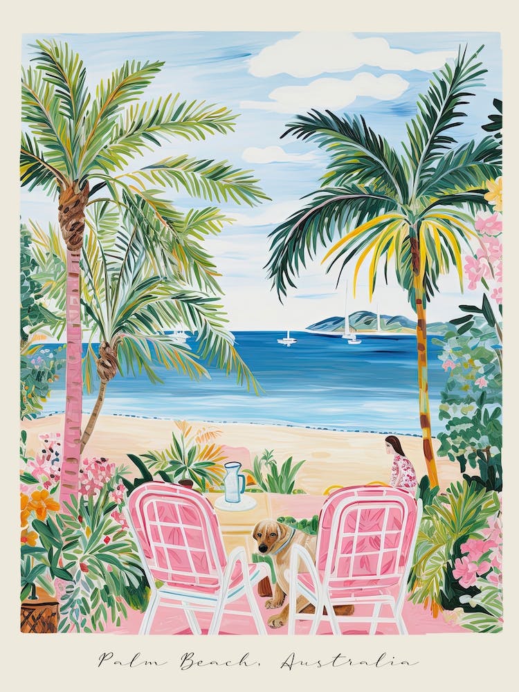 Affiche de Palm Beach, Australie, Style Matisse et Rousseau 2