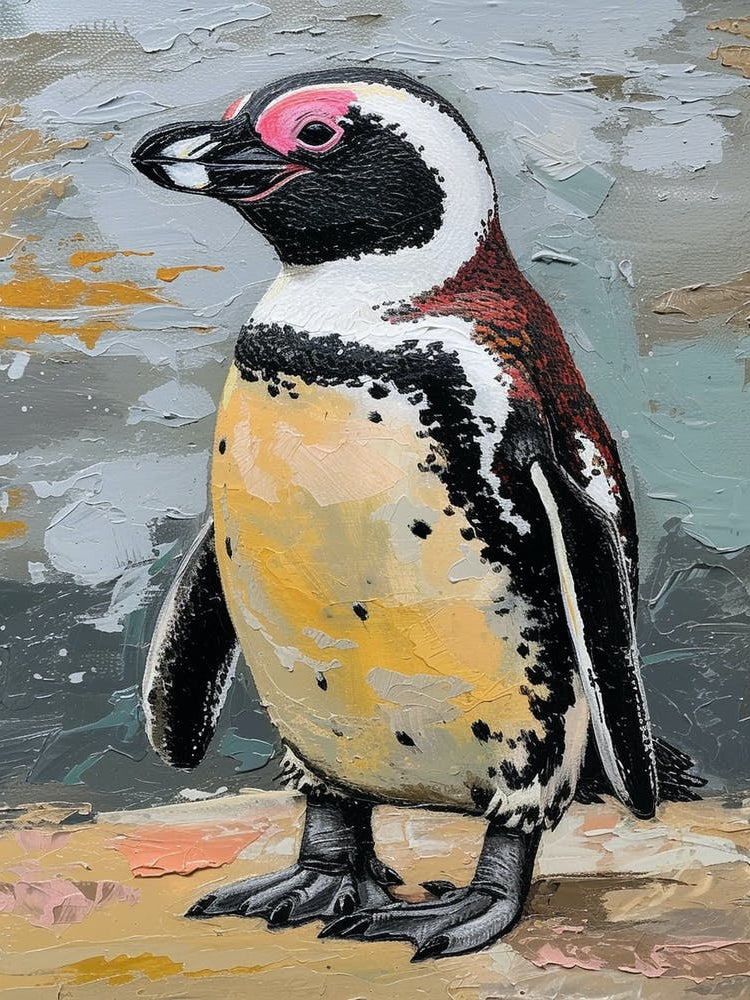 African Penguin Saunders Island Oil Painting 2