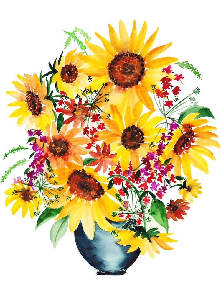 Sunflowers Watercolor