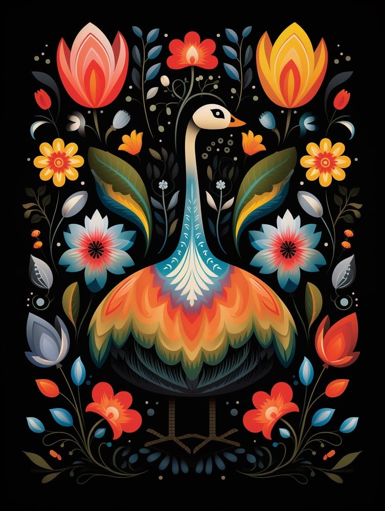 Folk Bird Illustration Canada Goose