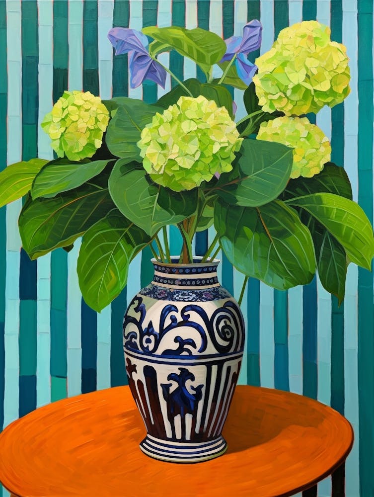 Flowers In A Vase Still Life Painting Hydrangea 1
