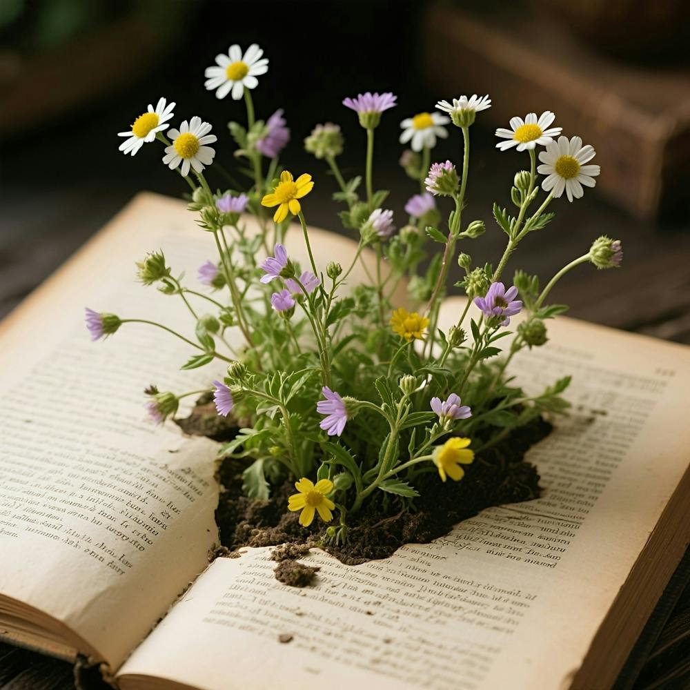 Book With Flowers 1