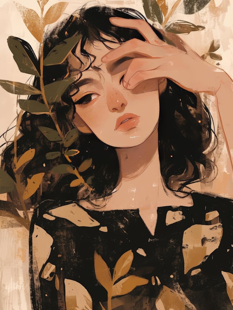 Girl With Leaves 1