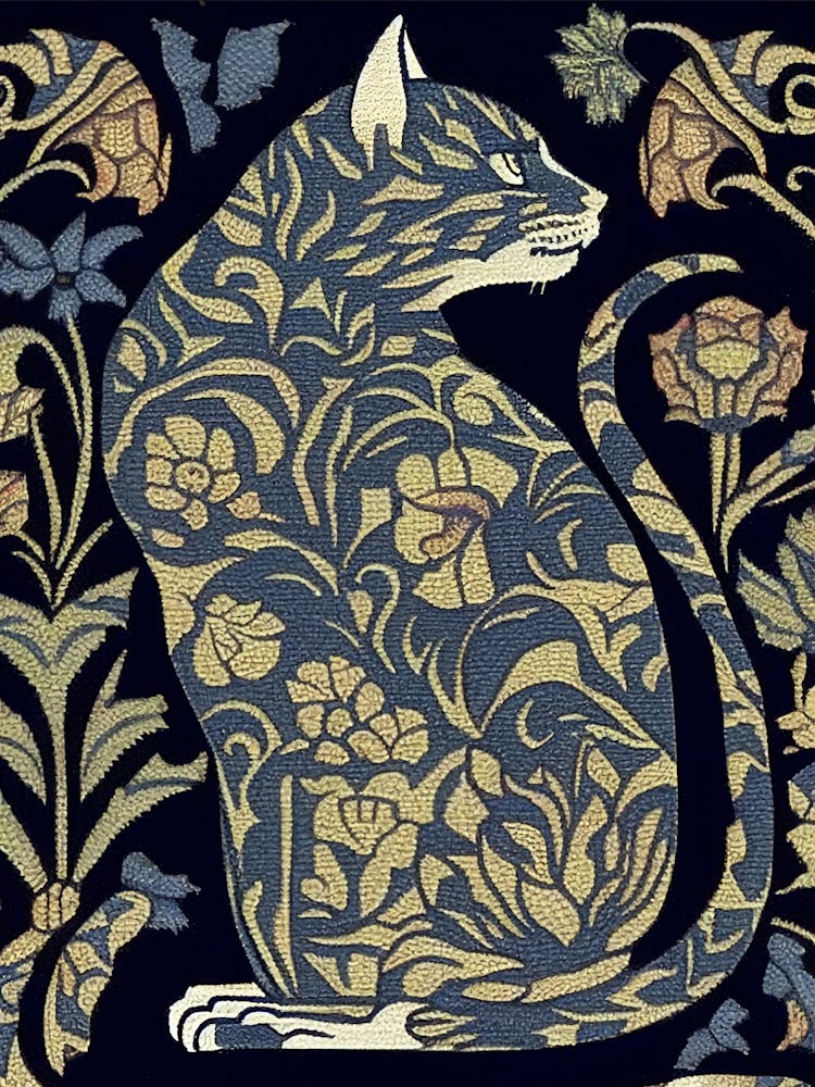 William Morris  Style Cat 1