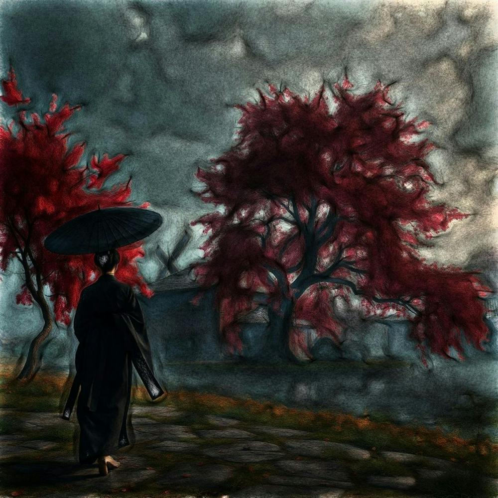 Person - Kimono And Umbrella