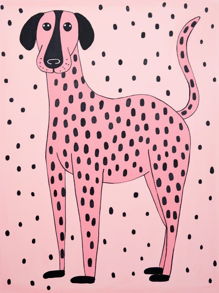 Pink Polka Dot Dog 1