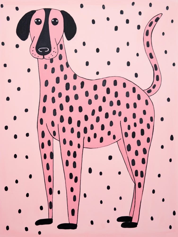 Pink Polka Dot Dog 1