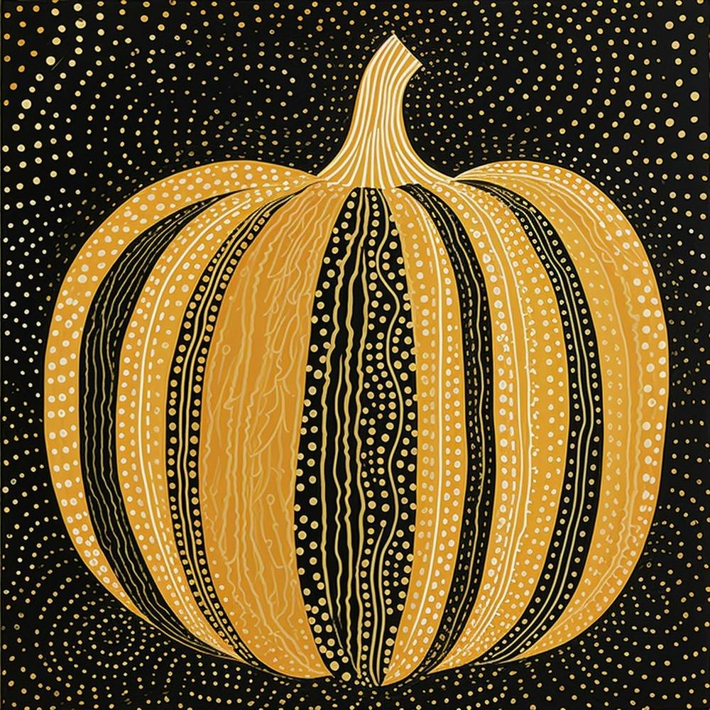 Yayoi Kusama Inspired Pumpkin Black And Orange 4