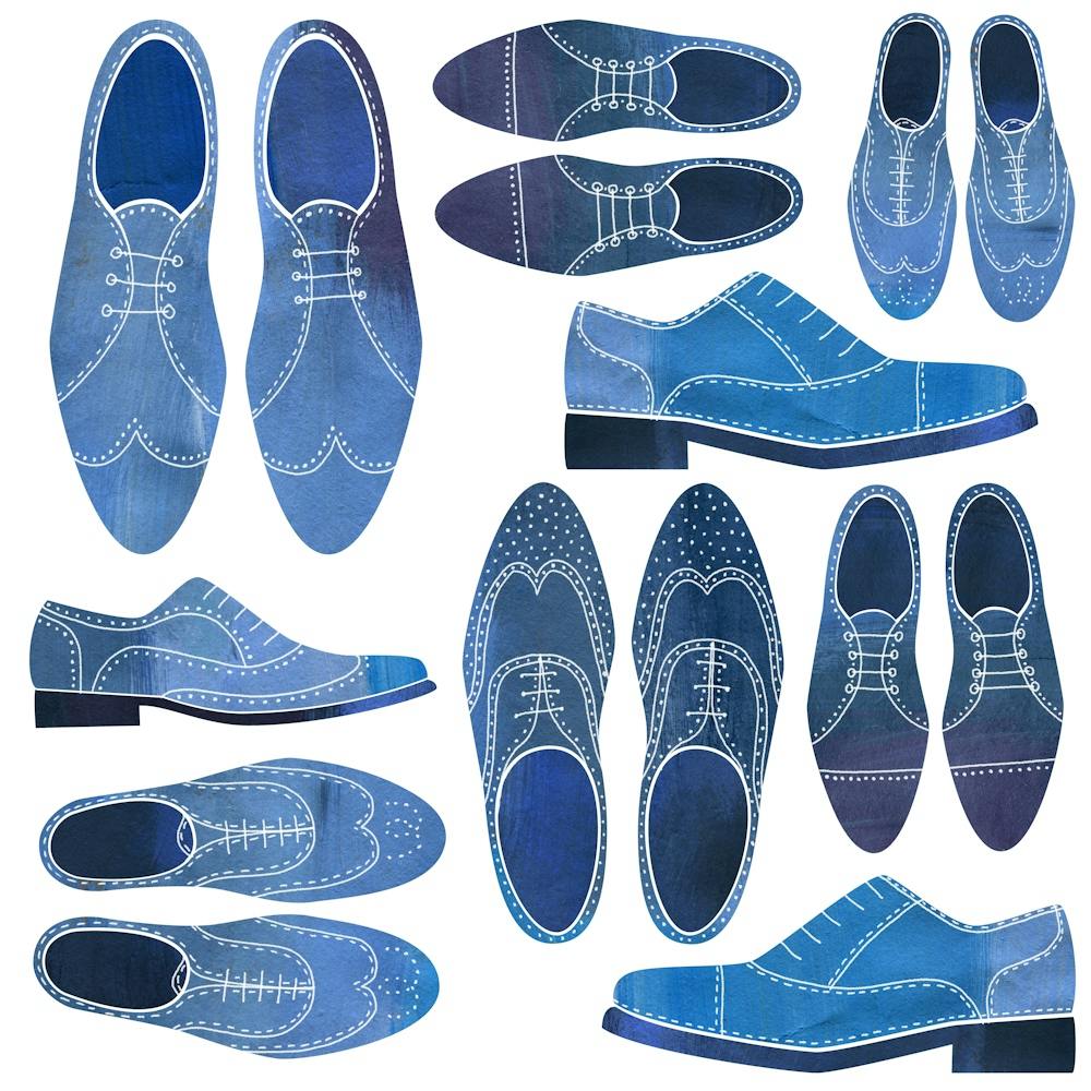 Blue Brogue Shoes