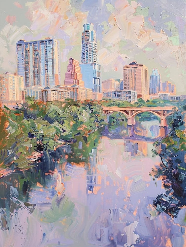 Red River Cultural District Austin Texas Oil Painting 2
