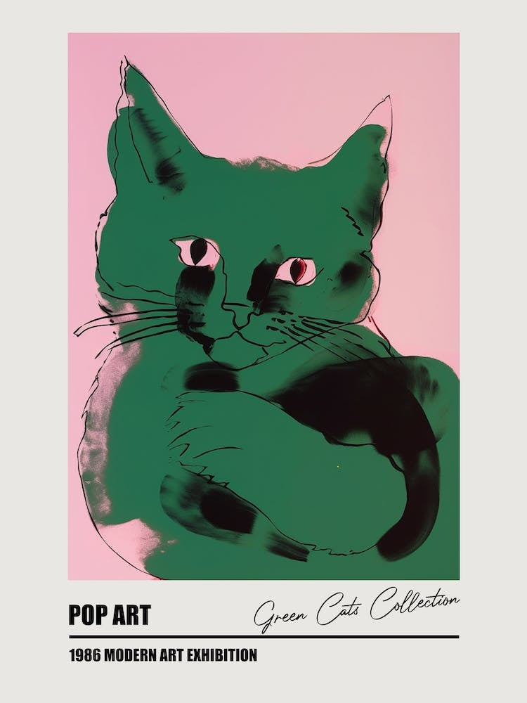 Green Cats Warhol  Style Collection 2
