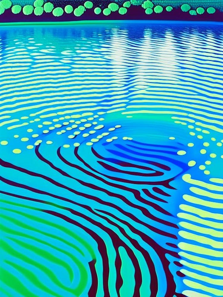 Wasserkräuselungen See-Wasserlandschaft Bunte Pop Art 2