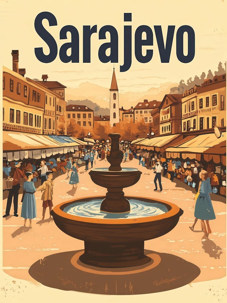 Aihrgdesign A Classic 1960s Travel Poster For Sarajevo