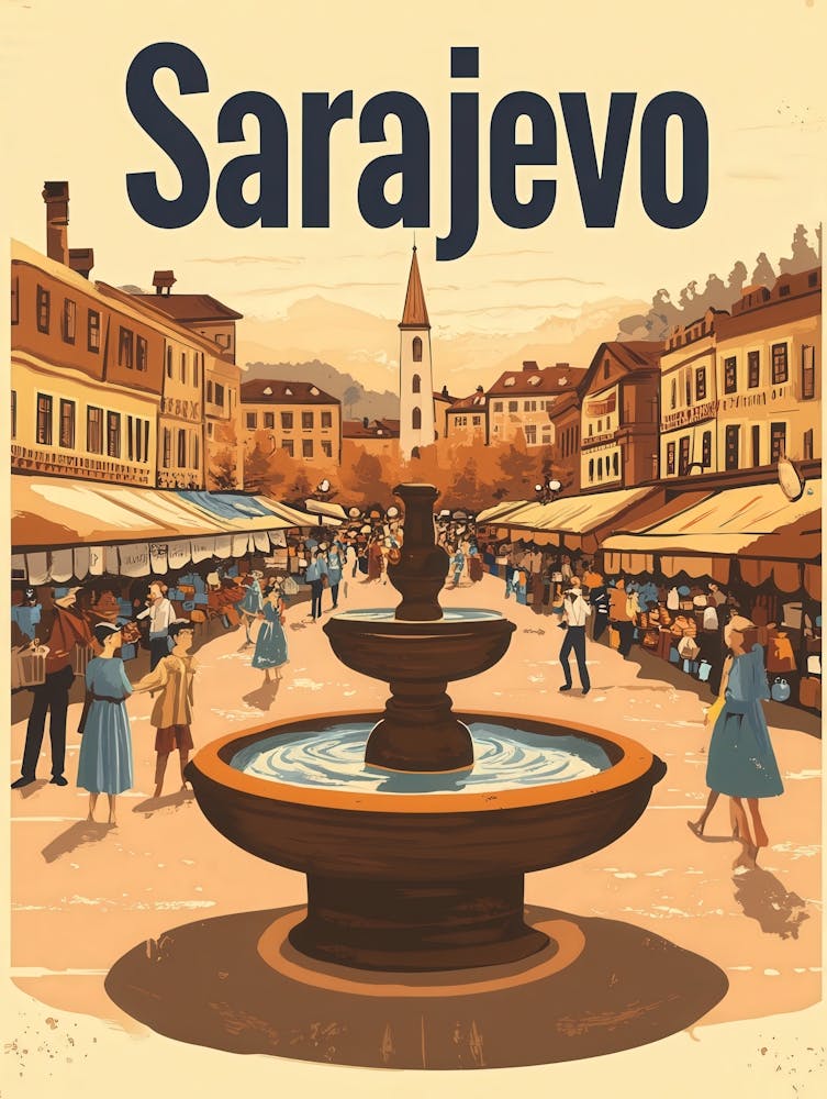 Aihrgdesign A Classic 1960s Travel Poster For Sarajevo