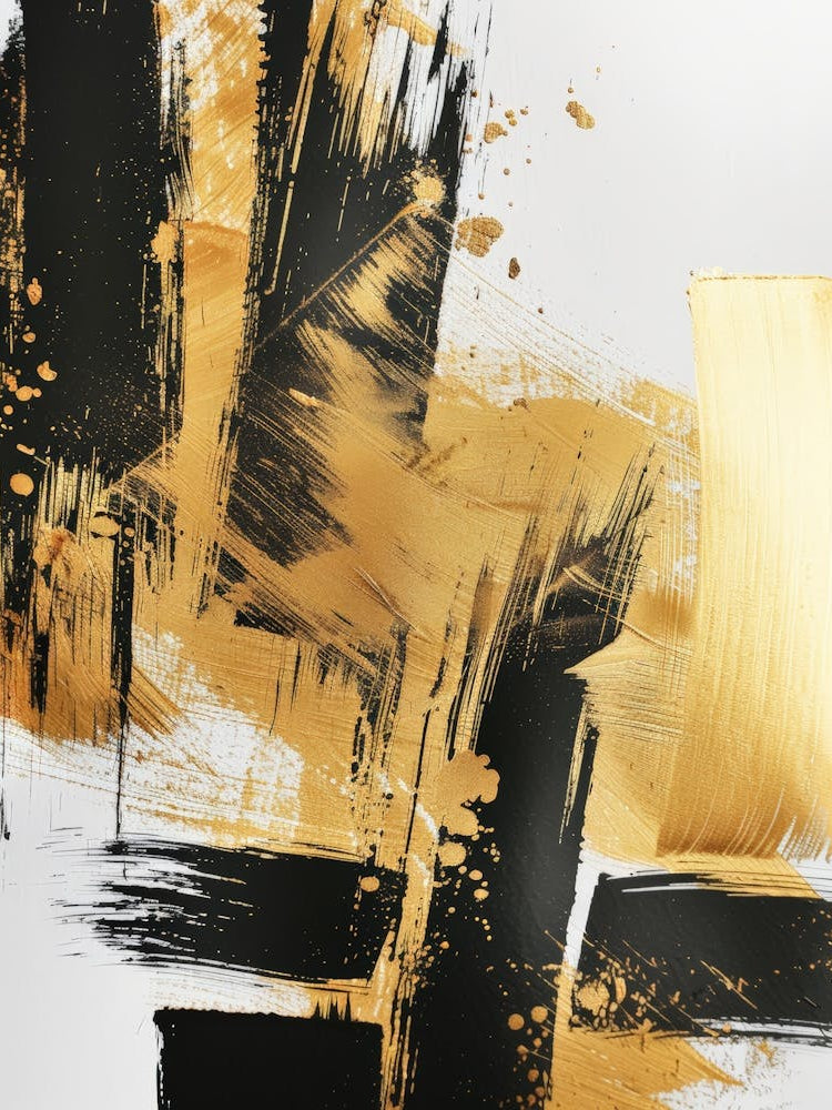 Gold Brushstrokes Canvas Print