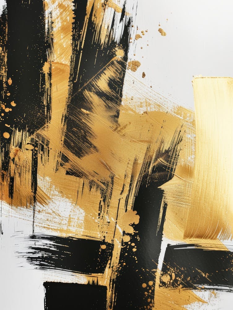 Gold Brushstrokes Canvas Print
