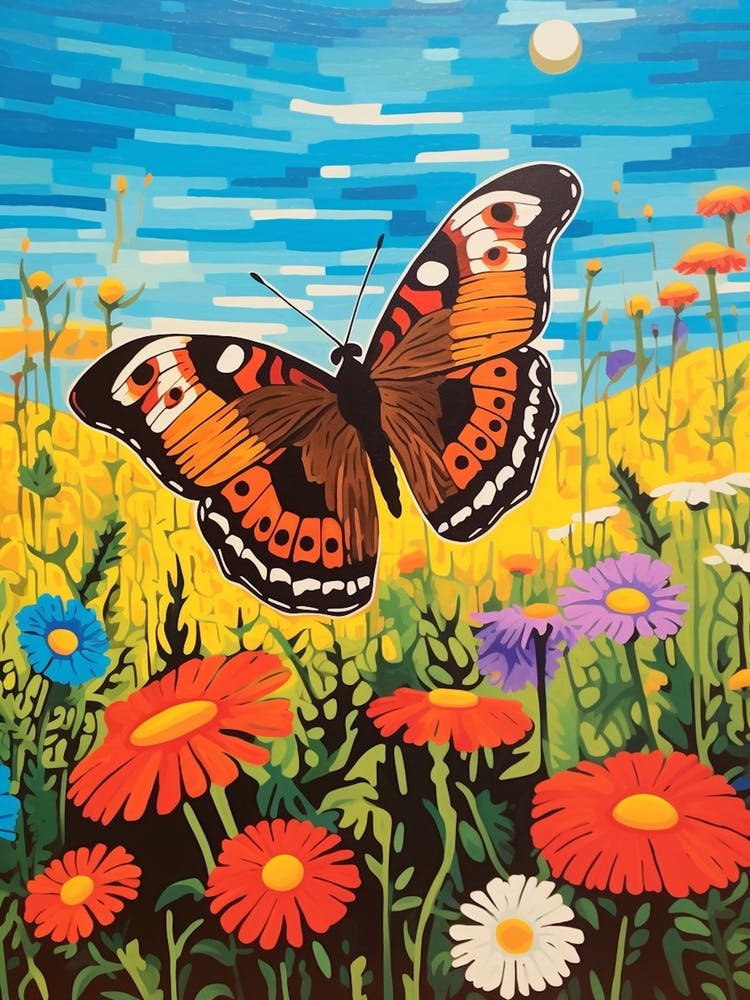 Pop Art Meadow Brown Butterfly 1