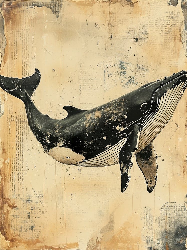 Vintage Whale Kitsch Collage 3