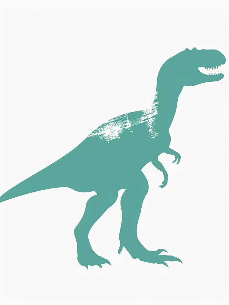 Teal Dinosaur Silhouette 2