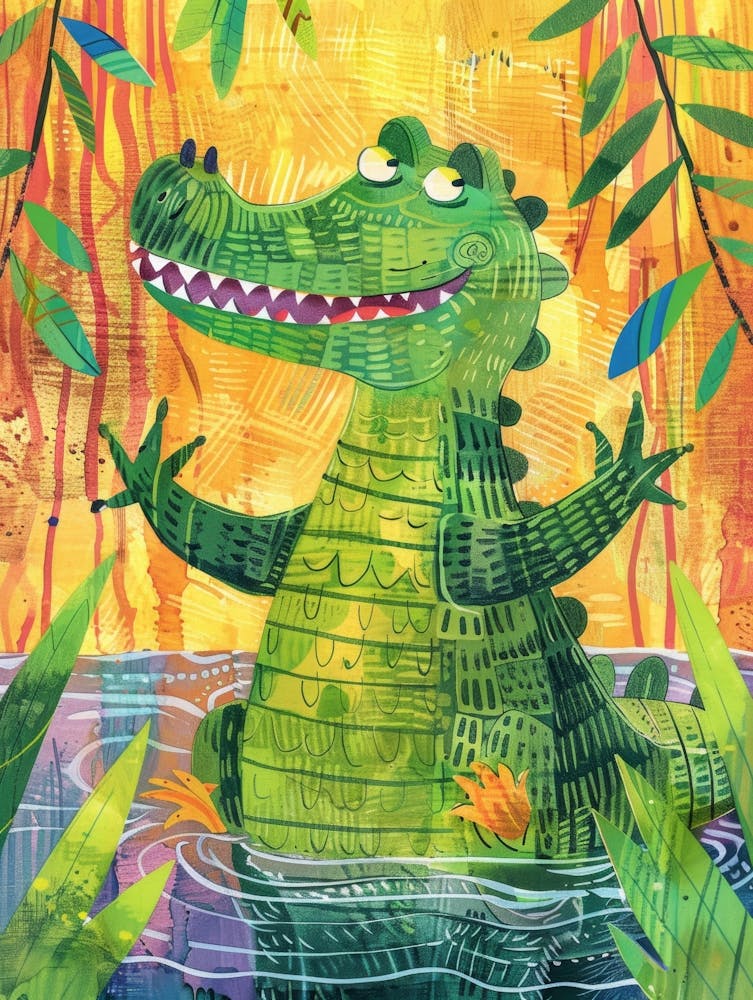 Alligator In The Jungle