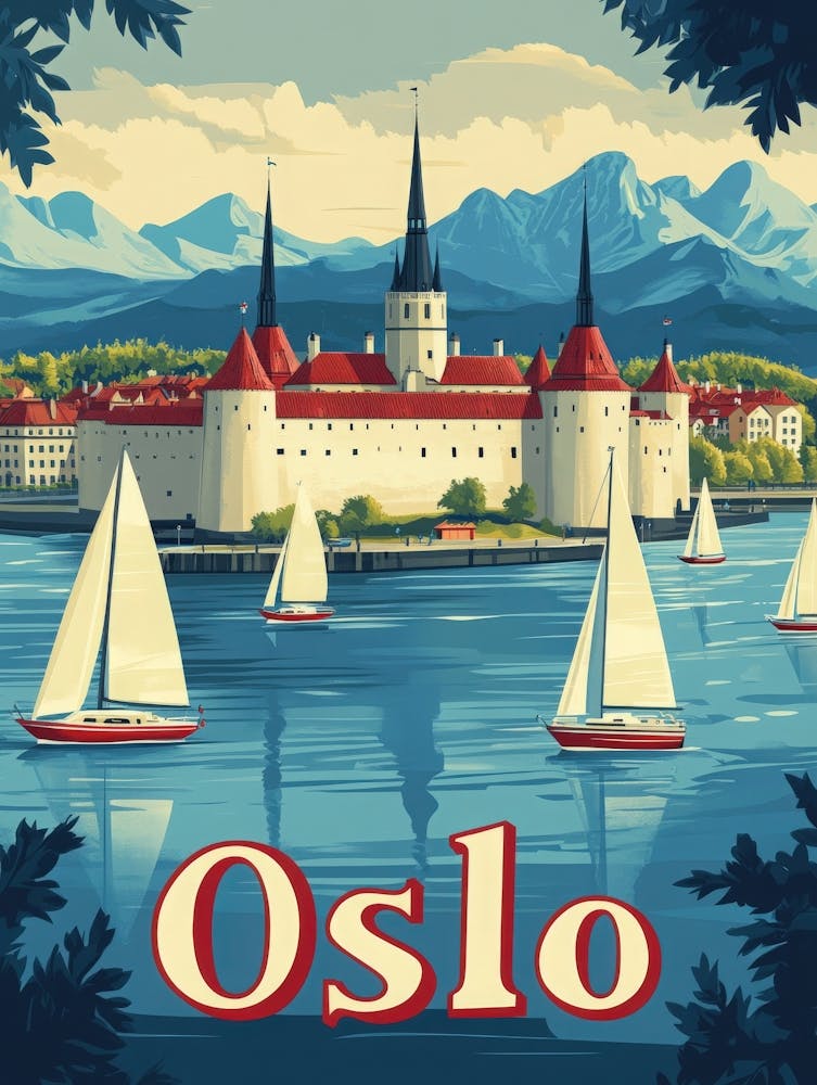 Aihrgdesign A Retro Travel Poster For Oslo 4