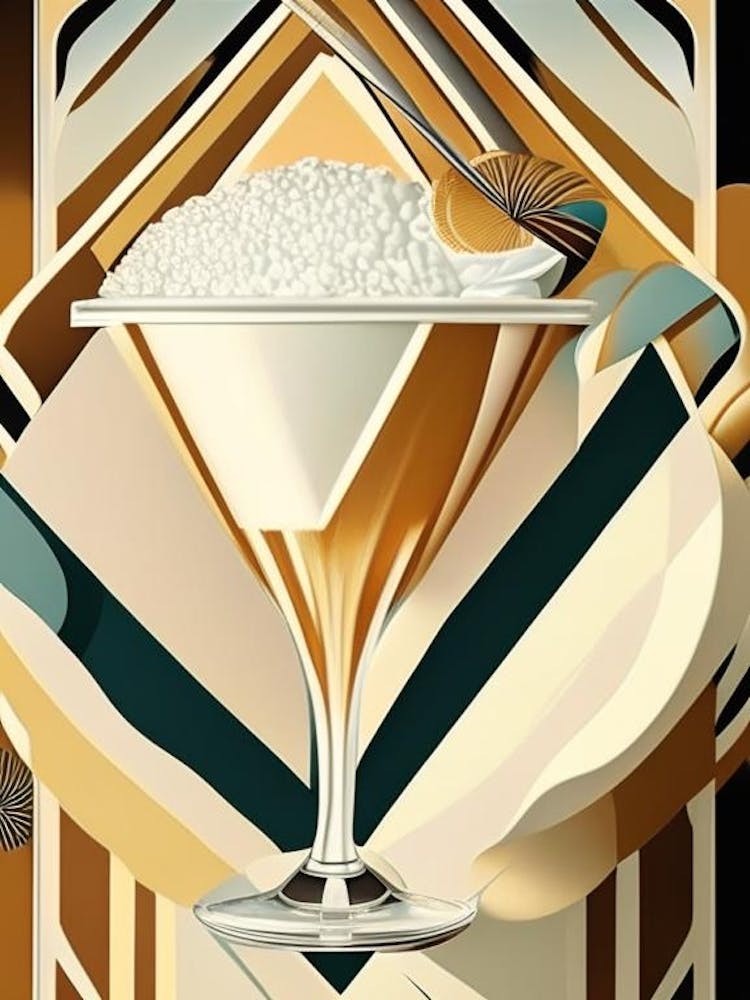 Coconut Cream Pie Cocktail Poster Art Deco 2 Cocktail Poster