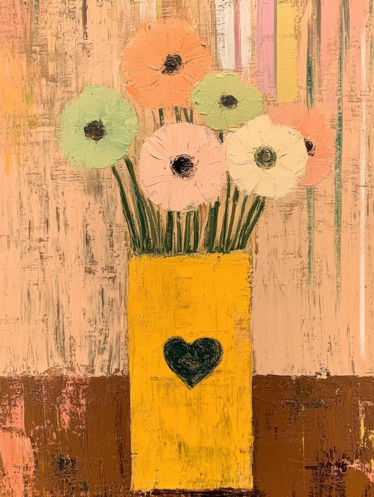 Flowers In A Yellow Vase