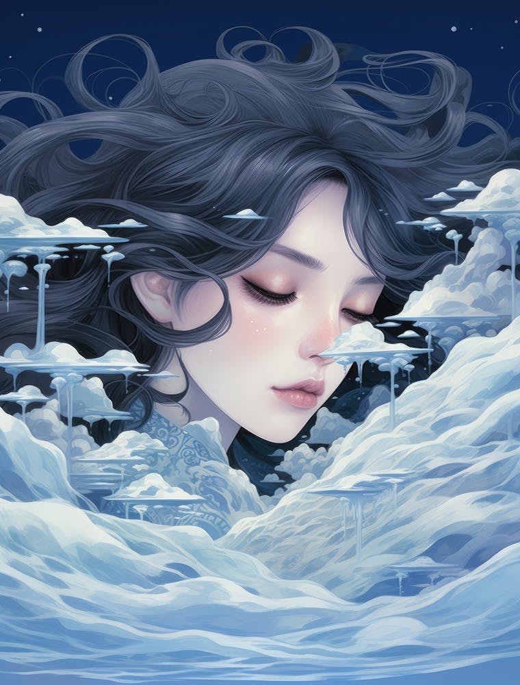 Dreaming Girl and the Ocean 1