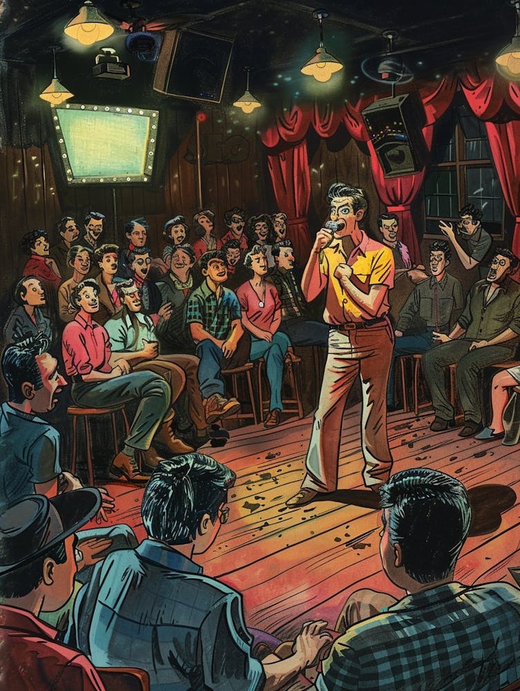 Storybook Illustration Comedy Club Austin Texas 1
