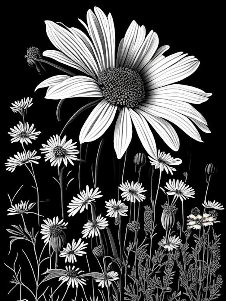 Coreopsis Wildflower Linocut 1